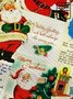 Men's Holiday Christmas Shirts Santa Newspaper Seersucker Wrinkle Free Plus Size Tops