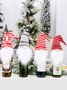 Knitted Cap Santa Claus Wine Set Ornament