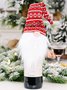 Knitted Cap Santa Claus Wine Set Ornament