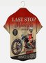 Men's Retro Vintage Motorcycle Tin Sign Print Short Sleeve Hawaiian Shirt