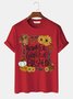 Men's Thanksgiving T-Shirt Cotton Holiday Casual Turkey Plus Size Tops