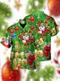 Men Funny Santa Drinking Beer Merry Christmas Tree Green Light Hawaiian Shirt