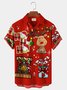 Men's Holiday Christmas HoHoHo Shirts Red Candy Cane Elk Wrinkle Free Plus Size Tops