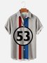 Royaura Men's Retro Racing Stripe Print Bowling Shirts Seersucker Button Up Big and Tall Shirts