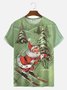 Royaura Men's Ski Santa Merry Christmas Short Sleeve T-Shirt