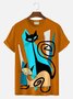 Royaura Men's Retro Mid-Century Cat Short Sleeve T-Shirt