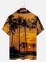 Royaura Men's Hawaiian Vacation Shirts Sunset Beach Coconut Tree Wrinkle Free Plus Size Aloha Shirts