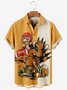Royaura Men's Thanksgiving Turkey Bowling Shirts Seersucker Button Up Big and Tall Shirts