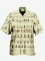 Men's Vintage Music Note Retro Music Lover Print Short Sleeve Hawaiian Shirt
