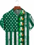 St Patrick‘s Day Shamrock Chest Pocket Short Sleeve Casual Shirt