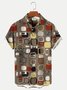 Royaura Men's Casual Geometric Short Sleeve Shirts Wrinkle Resistant Plus Size Shirts