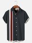 Royaura Men's Vintage Striped Print Bowling Shirts Breathable Big and Tall Shirts