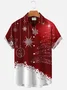 Royaura Men's christmas Lights Print Hawaiian Shirts Breathable Button Up Big and Tall Shirts