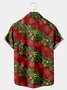 Men's Holiday Hawaiian Shirts Christmas Tree Bell Wrinkle Free Plus Size Aloha Shirts