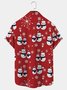 Men's Holiday Hawaiian Shirts Christmas Snowman Aloha Wrinkle Free Plus Size Red Shirts