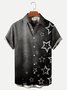 Royaura Men's Retro Pentagram Print Casual Short Sleeve Shirt Breathable Shirt