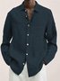 Men's Solid Colors Casual Cotton Linen Long Sleeve Shirt Plus Size Top