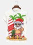 Royaura Men's Holiday Christmas Santa Short Sleeve T-Shirt