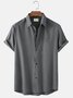 Gray Basic Series Cotton-Blend Patchwork Shirts & Tops