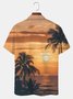 Men's Hawaiian Shirt Holiday Pattern Coconut Print Orange Cotton Blend Short Sleeve Shirt For Couples