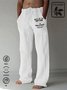 Royaura Men's Casual Built In The Fifties Cotton Linen Trousers