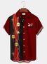 Royaura Men's Christmas Santa Hawaiian Short Sleeve Button Up Shirt