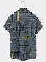 Royaura Men's Vintage Hawaiian Shirts Geometric Space Art Wrinkle Free Plus Size Camp Shirts
