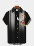 Royaura Men's Vintage Bowling Christmas Gradient Hawaiian Short Sleeve Button Up Shirt