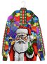 Royaura Men's Christmas Hoodies Hippie Santa Fun Cotton Blend Plus Size Sweatshirts