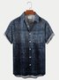 Royaura Men's Vintage Gradient Textured Print Hawaiian Shirt Breathable Plus Size Shirts