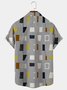 Royaura Men's Holiday Geometric Medieval Art Hawaiian Short Sleeve Button-Up Shirt Wrinkle Free Shirt