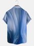 Men's Blue Abstract Printing Casual Short Sleeve Shirt
