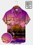Royaura Men's Holiday Flamingo Hawaiian Short Sleeve Button Up Shirt wrinkle free shirt