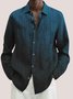 Royaura Men's Ombre Abstract Lines Printing Casual Cotton Linen Long Sleeve Shirt