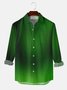 Men's Green Ombre Casual Long Sleeve Shirt