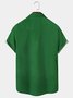 Royaura Men's Casual Shirt St Patrick's Fake Two Piece Lapel Hawaiian Short Sleeve Shirt