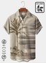 Royaura 50s Vintage Men's Hawaiian Shirts Palm Tree Seaside Cotton Linen Blend Oversized Camp Shirts