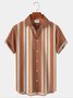 Royaura 50s Retro Men’s Bowling Shirts Striped Stretch Oversized Holiday Hawaiian Shirts