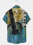 Royaura Music Graphic Men's Guitar Vintage Hawaiian Short Sleeve Shirt
