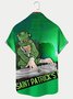 St Patrick Party Print Royaura Men's Hawaiian Short Sleeve Shirt Breathable Plus Size Shirt