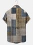 Men's Vintage Geometric Texture Casual Short Sleeve Shirt
