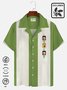 Royaura 50s Retro Men's Bowling Shirts Geometric Art Cotton Linen Blend Oversized Hawaiian Shirts