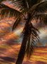 Royaura Casual Men's Vacation Hawaiian Shirts Beach Palm Tree Sunset Oversized Stretch Aloha Shirts
