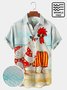 Royaura Men's Holiday Thanksgiving Turkey Hawaiian Button Short Sleeve Shirt Wrinkle Free Shirt
