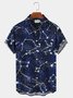 Men's Geometric Gradient Hawaiian Short Sleeve Seersucker Wrinkle Free Shirt