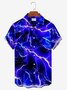 Royaura Men's City Shirt Lightning Blue Night Sky Stretch Plus Aloha Shirt