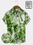 Royaura Holiday St. Patrick's Men's Hawaiian Shirts  Clover Oversized Stretch Easy Care Aloha Shirts