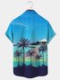 Royal Holiday Coconut Palm Beach Hawaiian Men's Oversized Short Sleeve Shirt