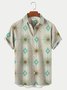 Royaura Starburst Aquarelle Print Men's Hawaiian Short Shirt Breathable Plus Size Shirt