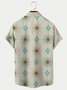 Royaura Starburst Aquarelle Print Men's Hawaiian Short Shirt Breathable Plus Size Shirt